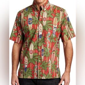 Reyn Spooner Rare 2016 Mele Kalikimaka Surfboard Print Shirt, Size XXL